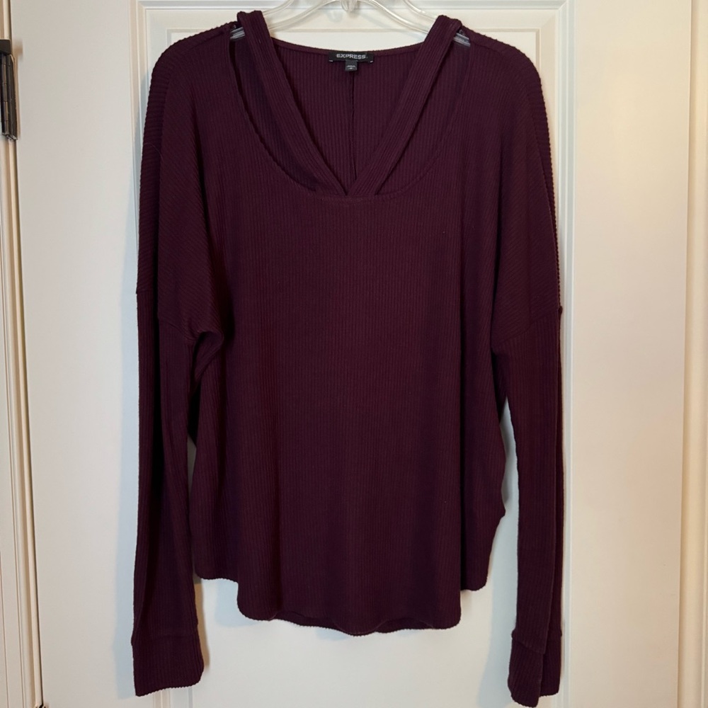 Express Deep Purple Long Sleeve Women's Top